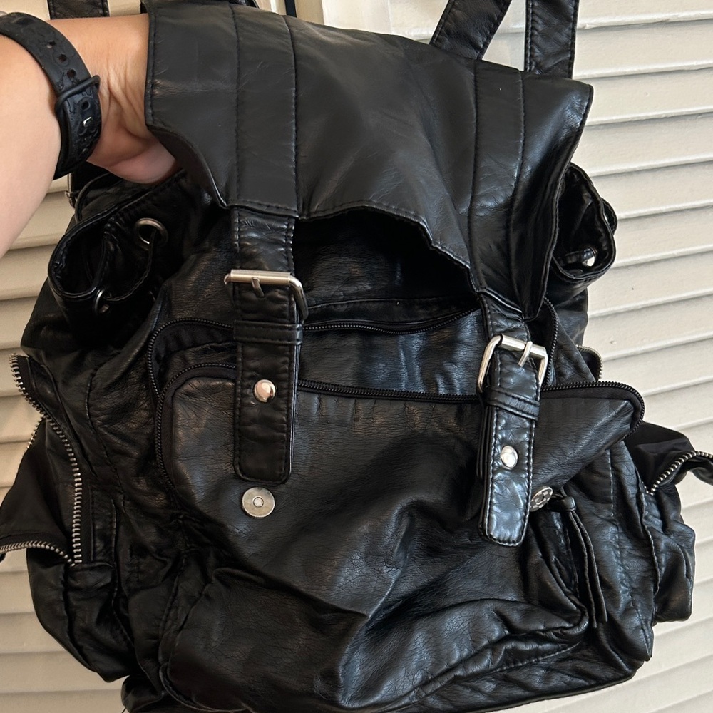Atmosphere Black Backpack with Silver Accents